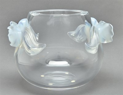 Lot 302 - Lalique Molded Glass Orchidée Vase Modern In...