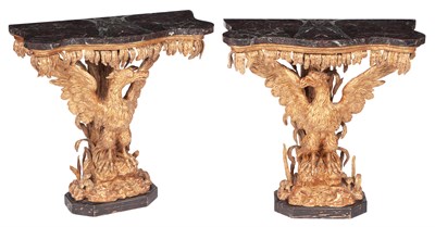 Lot 661 - Pair of George III Giltwood Consoles Each...