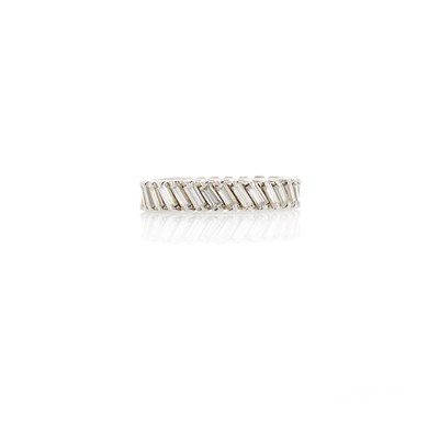 Lot 1201 - Platinum and Diamond Band Ring