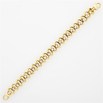 Lot 1023 - Gold and Diamond Link Bracelet