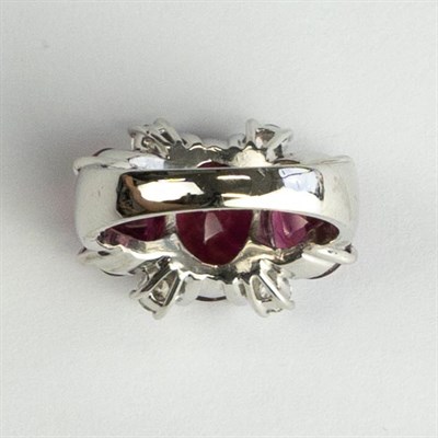 Lot 1195 - White Gold, Pink Tourmaline and Diamond Ring