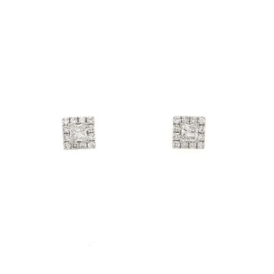 Lot 1269 - Pair of White Gold and Diamond Studs