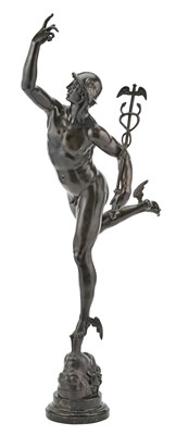 Lot 295 - Patinated Bronze Figure of Mercury Signed F....