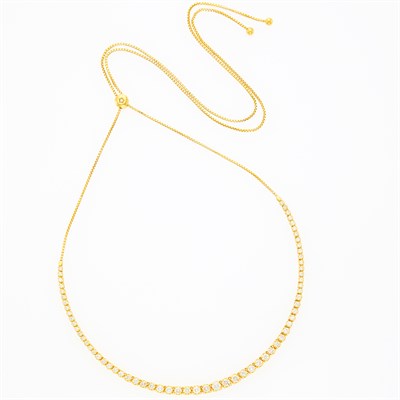 Lot 1245 - Gold and Diamond Necklace