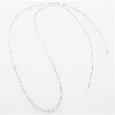 Lot 1200 - White Gold and Diamond Chain Necklace