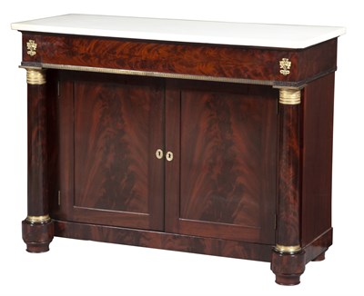 Lot 188 - Empire Ormolu-Mounted Mahogany and Marble Side...