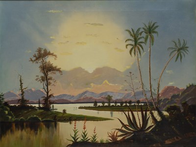 Lot 69 - Pan American School Sunrise Landscape Oil on...
