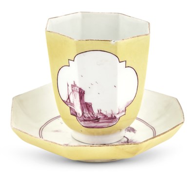 Lot 256 - Meissen Porcelain Yellow-Ground Octagonal...