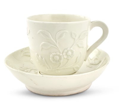 Lot 35 - Saint Cloud White Porcelain Socketed Cup and...