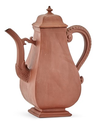 Lot 2 - Böttger Red Stoneware Coffee Pot and Cover...