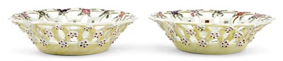 Lot 260 - Two Worcester Porcelain Yellow-Ground...