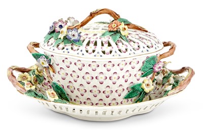 Lot 261 - Worcester Porcelain Blue-Scale Reticulated...