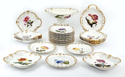 Lot 268A - English Porcelain Botanical Gilt White Partial...