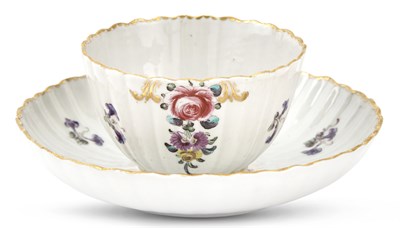 Lot 122 - Bristol Porcelain Initialed Teabowl and Saucer...