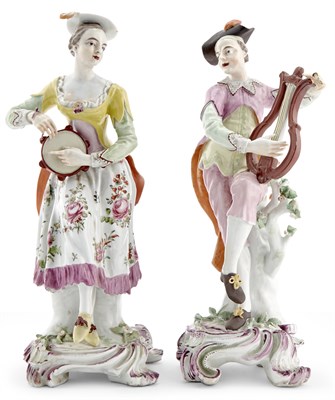 Lot 85 - Pair of Longton Hall Porcelain Figures of...