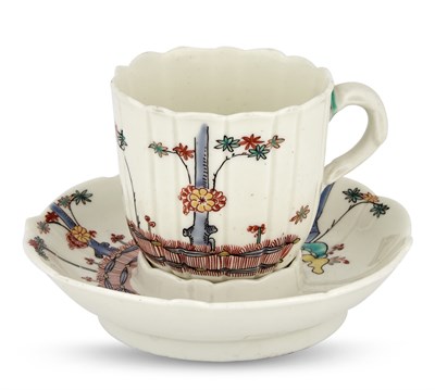 Lot 38 - Saint Cloud Porcelain Lobed Cup and Trembleuse...