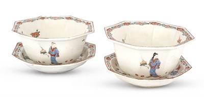 Lot 46 - Pair of Bow Porcelain Kakiemon Octagonal Bowls...