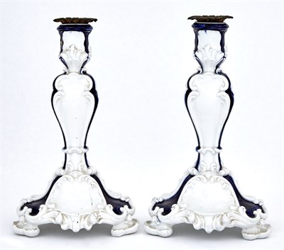 Lot 264 - Pair of Chelsea Porcelain Mazarine-Blue Ground...