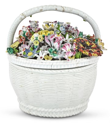 Lot 84 - Longton Hall Porcelain Flower Basket Shaped...