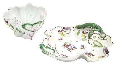 Lot 76 - Longton Hall Porcelain Strawberry-Leaf Molded...