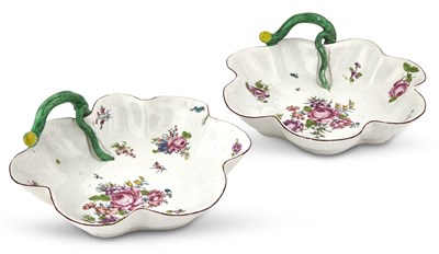 Lot 78 - Two Longton Hall Porcelain Leaf-Shaped Dishes...