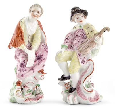 Lot 88 - Pair of Longton Hall Porcelain Figures of a...