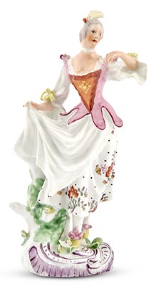 Lot 89 - Longton Hall Porcelain Figure of a Fashionable...