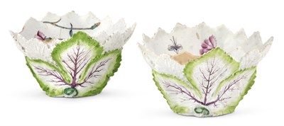 Lot 77 - Two Longton Hall Porcelain Leaf-Molded Small...