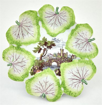 Lot 90 - Longton Hall Porcelain Leaf-Molded Hexafoil...