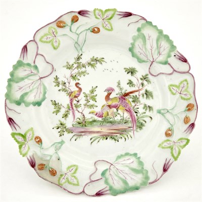 Lot 75 - Longton Hall Porcelain Strawberry-Leaf Molded...
