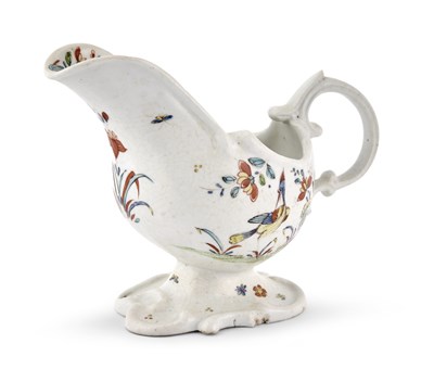 Lot 72 - Longton Hall Porcelain Silver-Shaped Sauceboat...