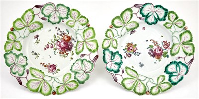 Lot 96 - Two Longton Hall Porcelain Strawberry-Leaf...