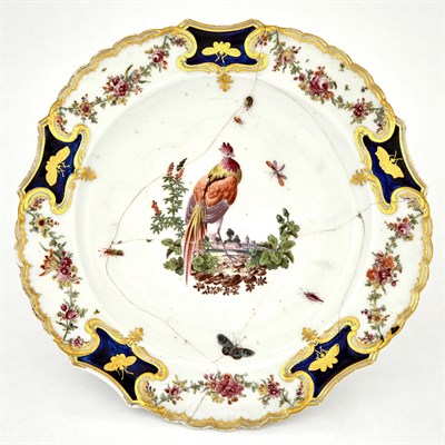 Lot 63 - Chelsea Porcelain Mazarine-Blue Ground Paneled...