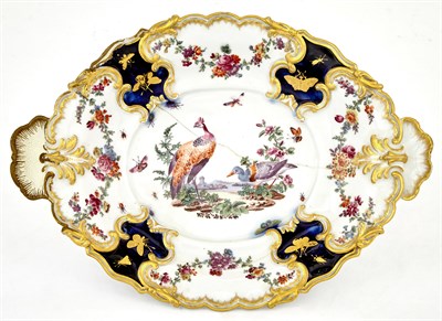 Lot 64 - Chelsea Porcelain Mazarine-Blue Ground Paneled...