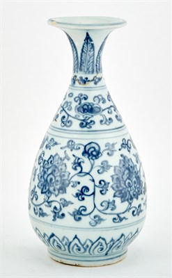 Lot 120 - A Chinese Blue and White Vase Yuan Dynasty Of...