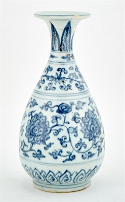 Lot 120 - A Chinese Blue and White Vase Yuan Dynasty Of...