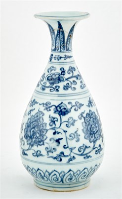 Lot 120 - A Chinese Blue and White Vase Yuan Dynasty Of...