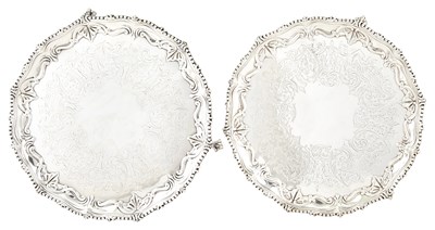 Lot 321 - Pair of Victorian Sterling Silver Salvers...