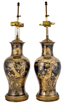Lot 285 - Close Pair of Chinese Gilt-Decorated Famille...