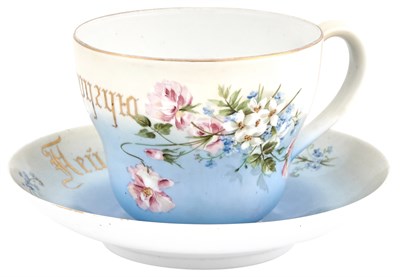 Lot 221 - Russian Porcelain Cup and Saucer Gardner...