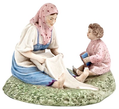 Lot 224 - Russian Porcelain Group of a Woman and Child...