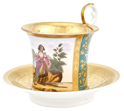 Lot 166 - Russian Gilt-Decorated Porcelain Cup and...