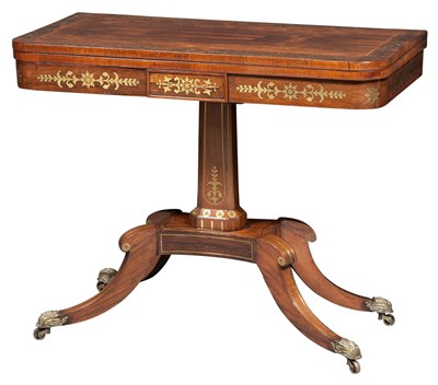 Lot 184 - Regency Brass-Inlaid Rosewood Games Table In...