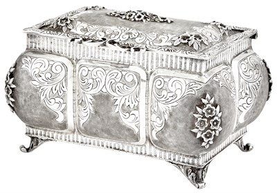 Lot 284 - Continental Sterling Silver Covered Sugar Box...