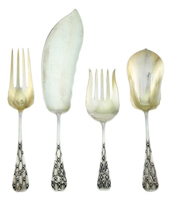 Lot 145 - Four Whiting Partial Gilt Sterling Silver...