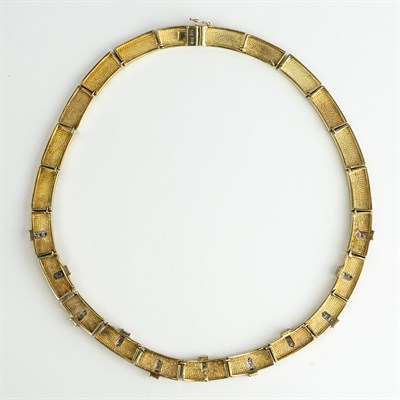 Lot 1088 - Two-Color Gold and Diamond Necklace