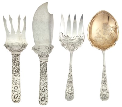 Lot 152 - Two Pairs of American Sterling Silver Servers...