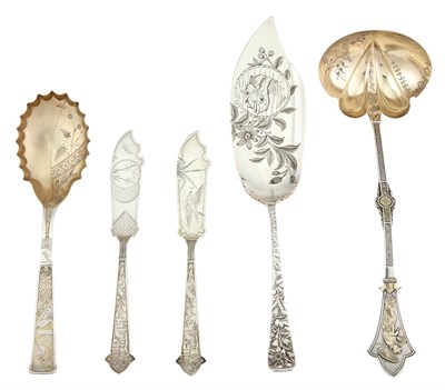 Lot 150 - Five American Sterling Silver Japanesque...