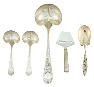 Lot 194 - Six Sterling Silver Serving Pieces Comprising...