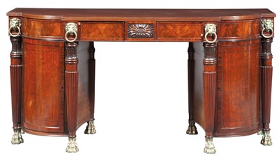 Lot 187 - Regency Brass-Mounted Ebony-Inlaid Mahogany...
